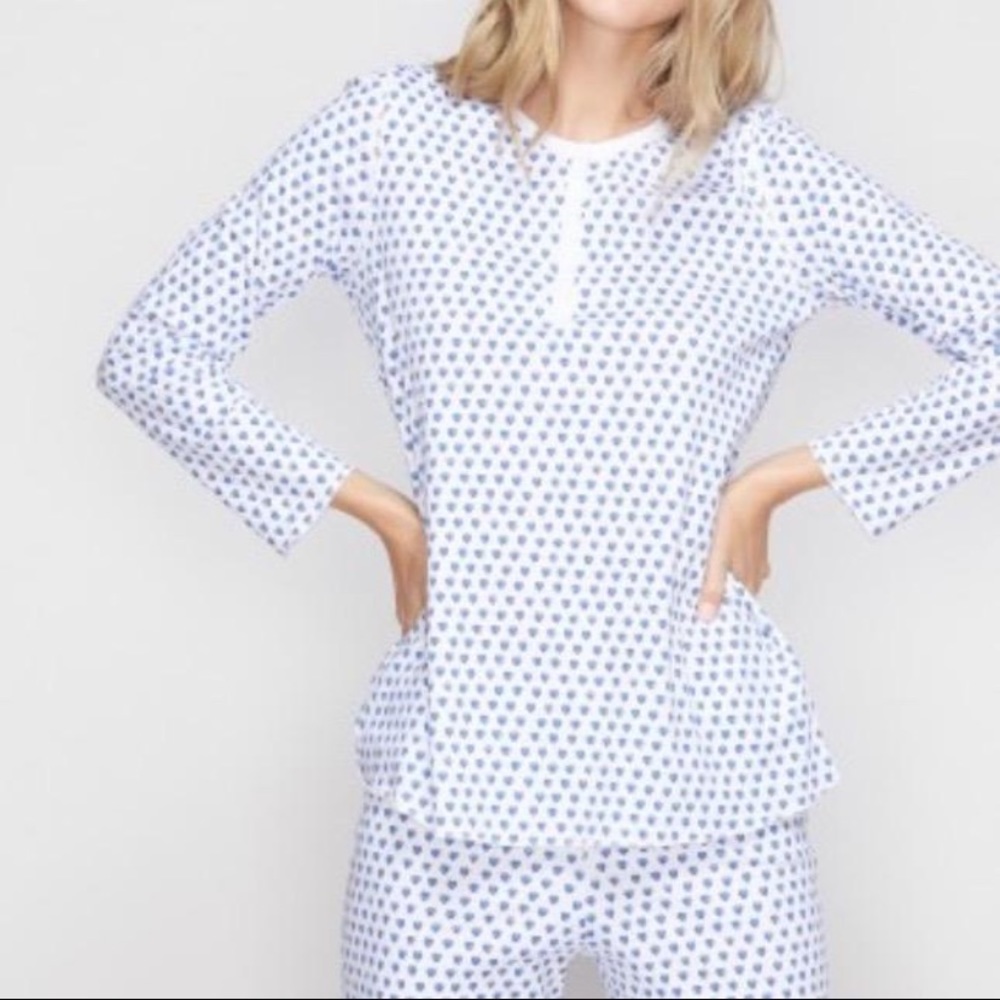 Roberta roller rabbit blue hearts pajamas M